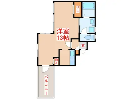 ダイムビル(ワンルーム/6階)の間取り写真