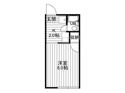 ハイユニメント平塚(1K/1階)の間取り写真