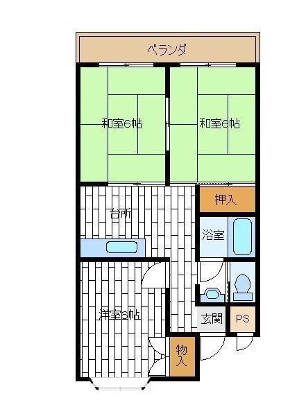 りーベンハイム2(3K/2階)の間取り写真