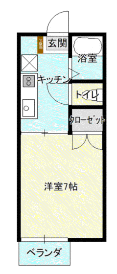 カーリアン南光台(1K/2階)の間取り写真