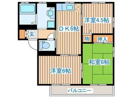 ラフィーネ栗生(3DK/2階)の間取り写真
