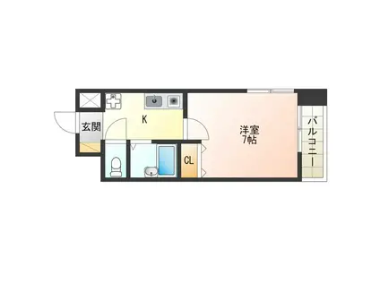 ウォブレマーニー阪南町(1K/5階)の間取り写真