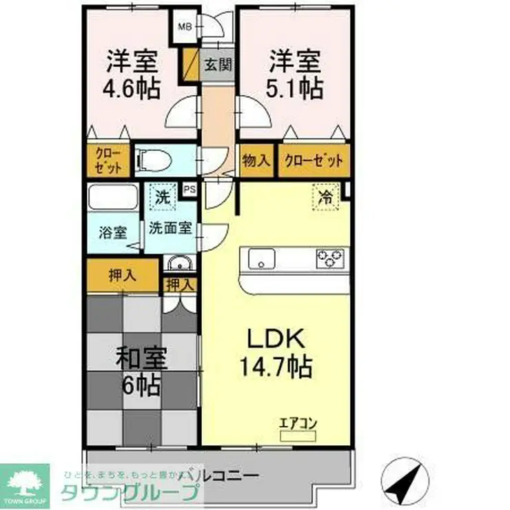 ビューパークヤマモ 2階階 間取り