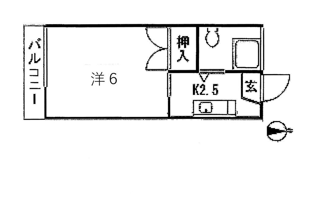 YMハイツ(1K/1階)の間取り写真
