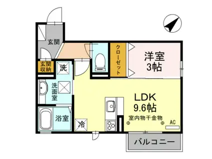 アネーロ(1LDK/1階)の間取り写真