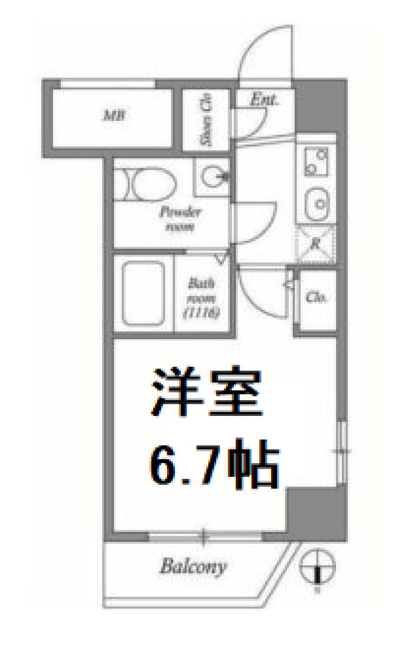 SERENITE本町REFLET(1K/3階)の間取り写真