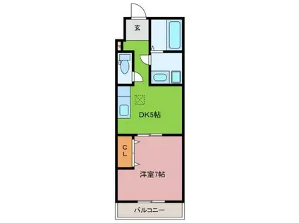 FELIZ高石千代田(1DK/2階)の間取り写真