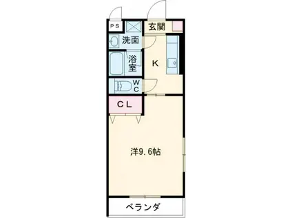 グリシーヌ(1K/1階)の間取り写真