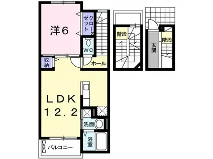 K&YIII(1LDK/3階)の間取り写真