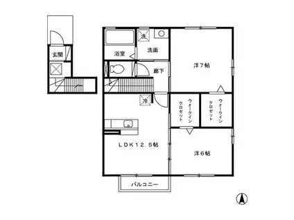 スノー フレーク(2LDK/2階)の間取り写真