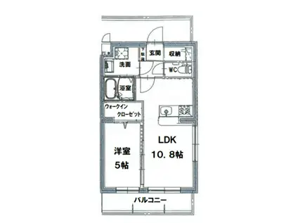ルシュマン・ボヌール(1LDK/2階)の間取り写真
