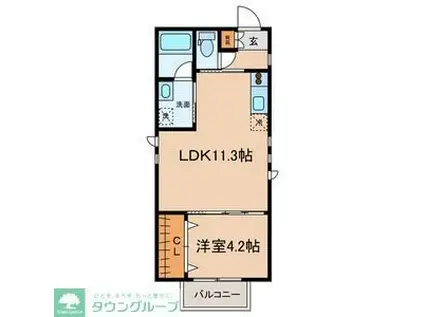 HAQUA SAKOU(1LDK/3階)の間取り写真