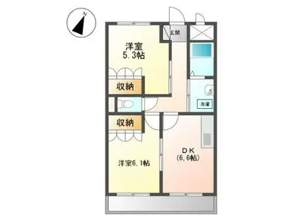 コムス・エルアール(2DK/3階)の間取り写真