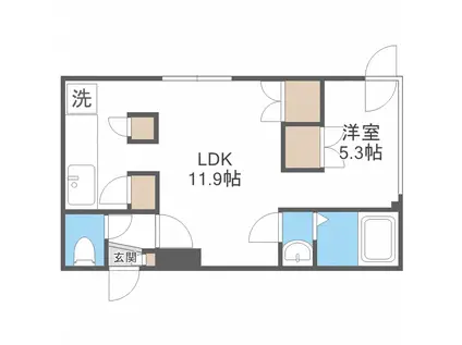 プログレス(1LDK/2階)の間取り写真