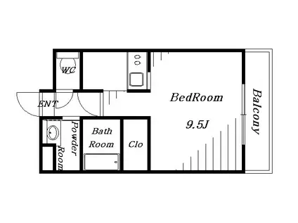 アンブラッセ新検見川(1K/4階)の間取り写真