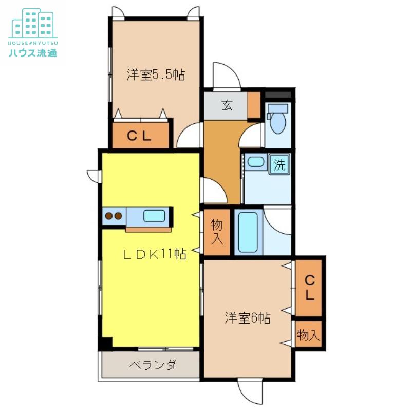 FUENTE M(2LDK/3階)の間取り写真