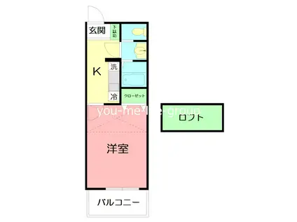 グランドゥール(1K/2階)の間取り写真