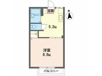 フレグランス大槻(1K/1階)の間取り写真