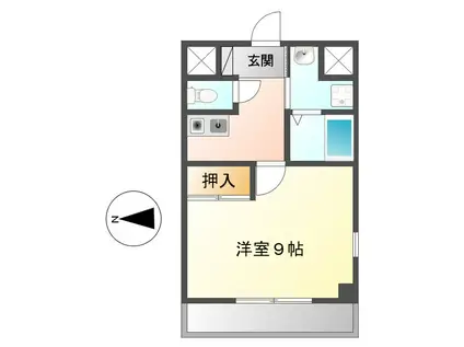 アイン橘(1K/4階)の間取り写真