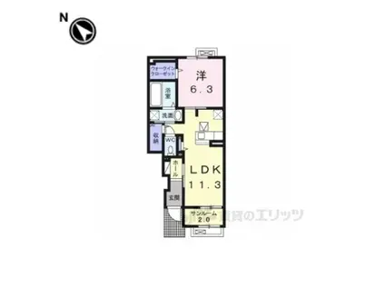 メゾン・シャトン1(1LDK/1階)の間取り写真