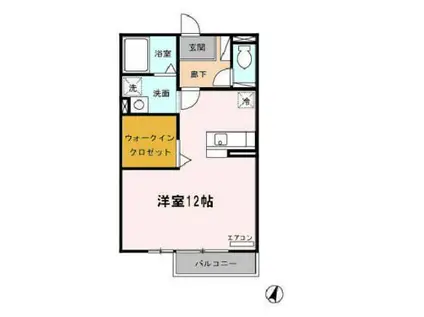 GLORY B棟(ワンルーム/1階)の間取り写真