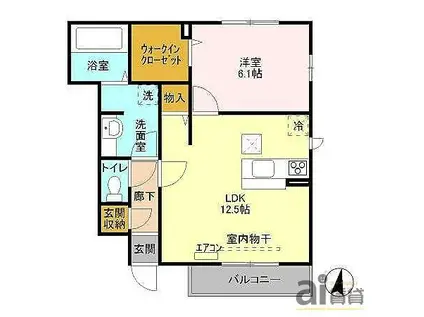 グレイスガーデン(1LDK/1階)の間取り写真