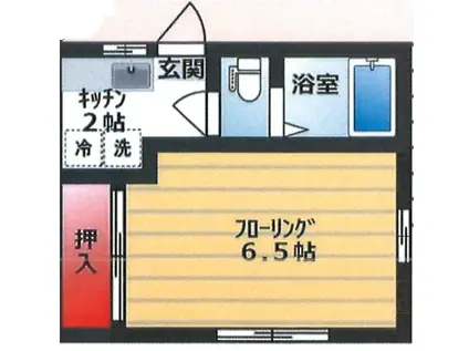 フォーブルホシノ(1K/1階)の間取り写真