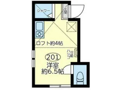 ユナイト上星川リンガジェラール(ワンルーム/2階)の間取り写真