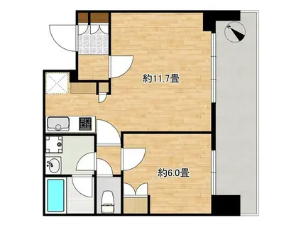 BRILLIA TOWER 浜離宮(1LDK/18階)の間取り写真