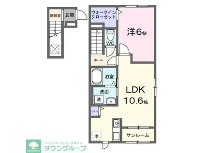 アヴェニール(1LDK/2階)の間取り写真