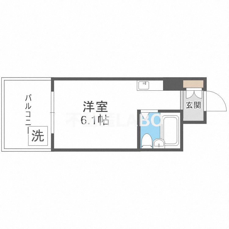 パークサイド上本町駅前(ワンルーム/6階)の間取り写真