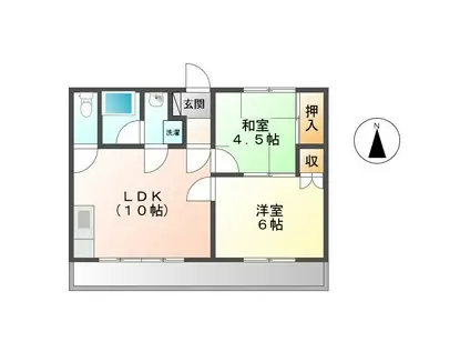 クローバーハイツ(2LDK/1階)の間取り写真