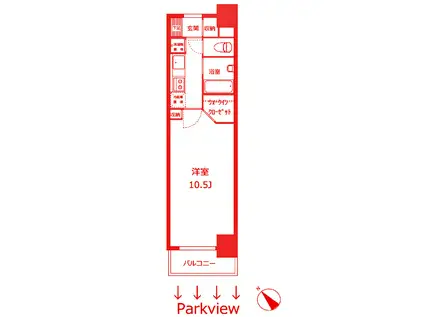 ラメール横浜(1K/4階)の間取り写真
