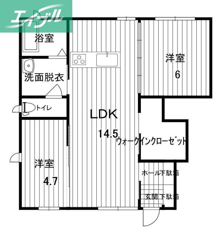 クレセオ西長瀬(2LDK/1階)の間取り写真