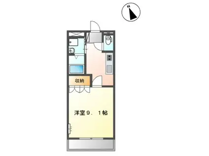 プロスパー(1K/1階)の間取り写真
