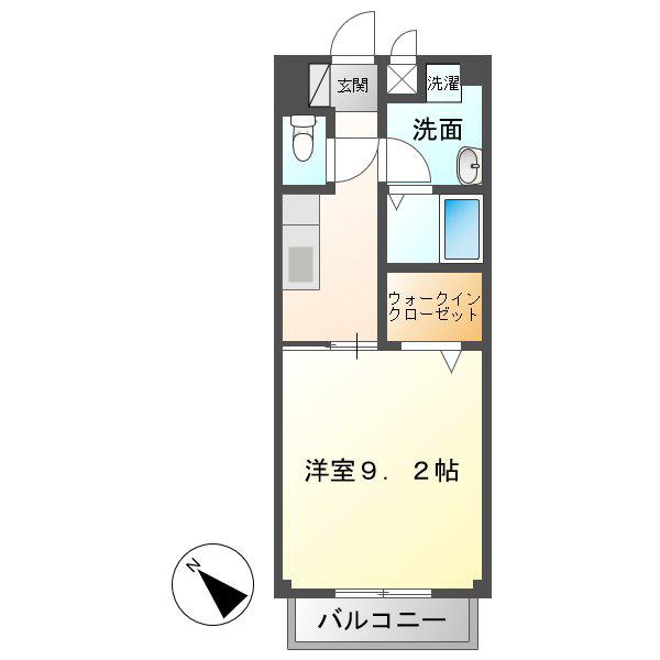 ウィンズ御門A(1K/2階)の間取り写真