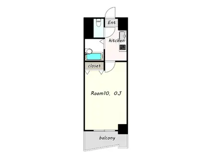 NO31Gプロジェクト天神(1K/7階)の間取り写真