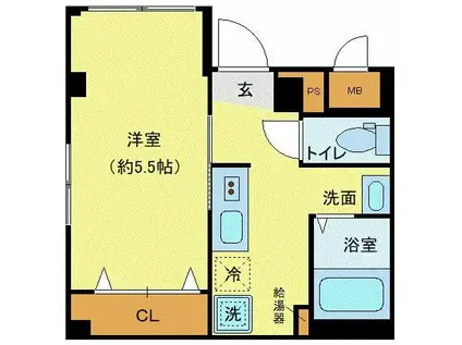 レピュア池上レジデンス(1K/2階)の間取り写真