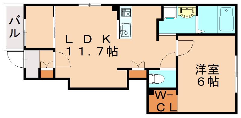 K-BLD NO.20(1LDK/1階)の間取り写真
