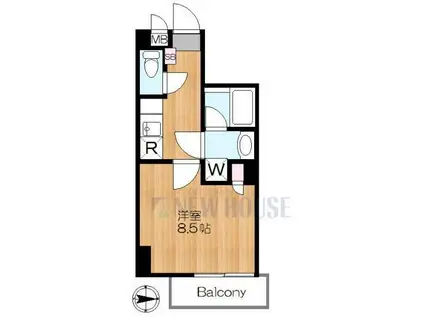 ファン神楽坂(1K/3階)の間取り写真
