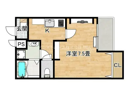 エヌエムスワサントトゥレーズ(1K/2階)の間取り写真