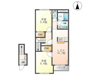 パークサイド彩園I(2LDK/2階)の間取り写真