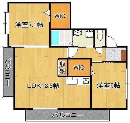 ダ・ヴィンチ(2LDK/13階)の間取り写真