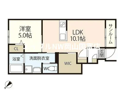 セフィレア(1LDK/1階)の間取り写真