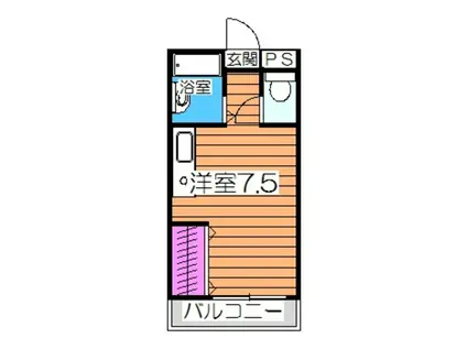 ニューコート小林(ワンルーム/2階)の間取り写真