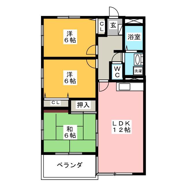 KO-UN(3LDK/2階)の間取り写真
