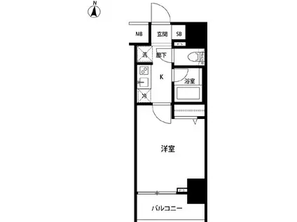 ルクレ錦糸町(1K/10階)の間取り写真