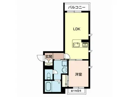 シャーメゾンラソ茨木(1LDK/2階)の間取り写真