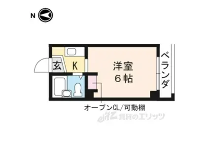 ハウス今出川(1K/4階)の間取り写真