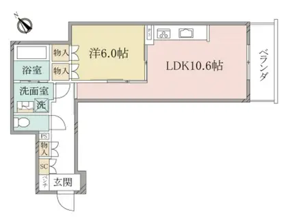 ヘーベルヴィレッジ横須賀うみかぜ公園(1LDK/1階)の間取り写真